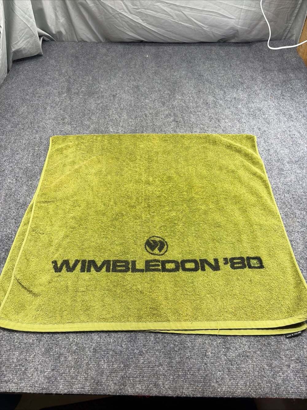 Ashtons Zorbit Wimbledon '80 players Towel Green Cotton Made In England 28x52